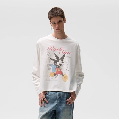 CENSMADE米奇做旧印花长袖