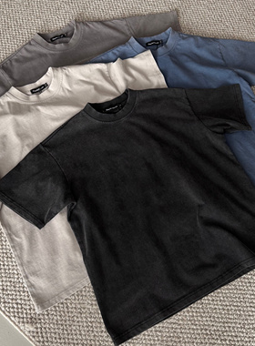 CENS MADE基础四色水洗磨毛做旧通勤短袖Boxy短宽版型T恤vintage