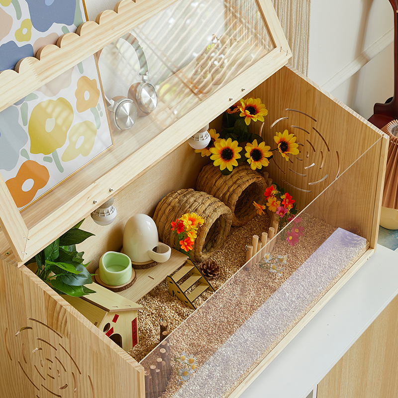 极速芦丁鸡饲养箱实木鸡窝笼x子卢丁鸡房子造景别墅宠物养殖保温