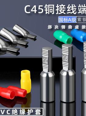 极速C45铜小黑夹DlTD10 16 25 35平方接线端子紫铜镀锡端头 空开