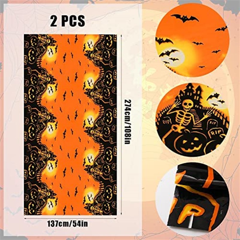 极速AIEX 2pcs Halloween Tablecloth  54x108inchQ Halloween Pa