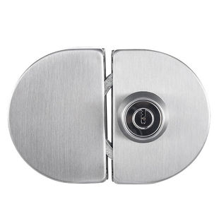 极速金固牢不锈钢玻璃门r门锁免钻孔玻璃门锁单侧玻璃单面锁-外钥