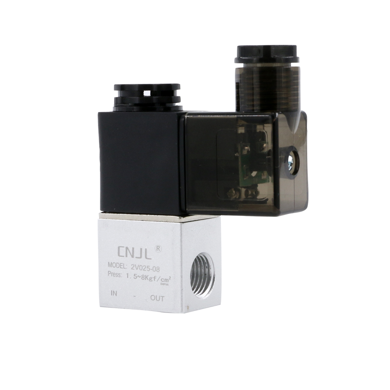 极速2v025-08二位二通电磁气阀开关12V一进一出N24v线圈220v气动