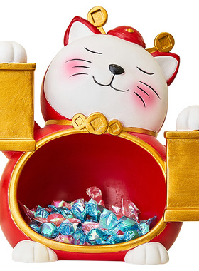 极速招财猫收款二维n码前台收银台柜台收纳摆件新店铺公司开业送