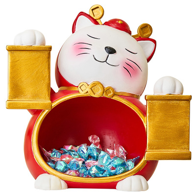 极速招财猫收款二维n码前台收银台柜台收纳摆件新店铺公司开业送