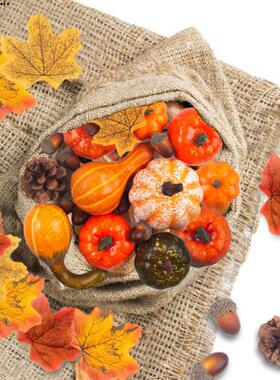 极速Halloween Deconration Artificial Pumpkin Fake Maple Pine