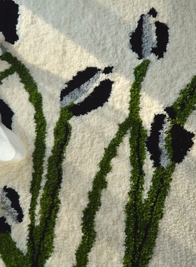 极速回暖b公园郁金香ins风法式女生卧室床边毯可擦洗防滑客厅房间