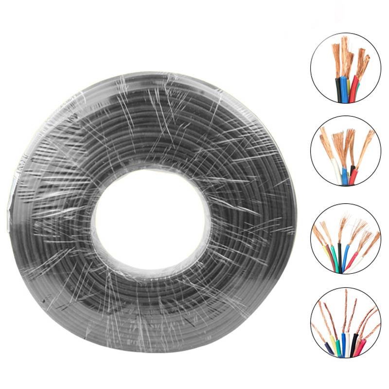 极速厂家电线纯铜RVV2n芯3芯电缆0.75 1 1.5 2.5 4 6平方家用无氧
