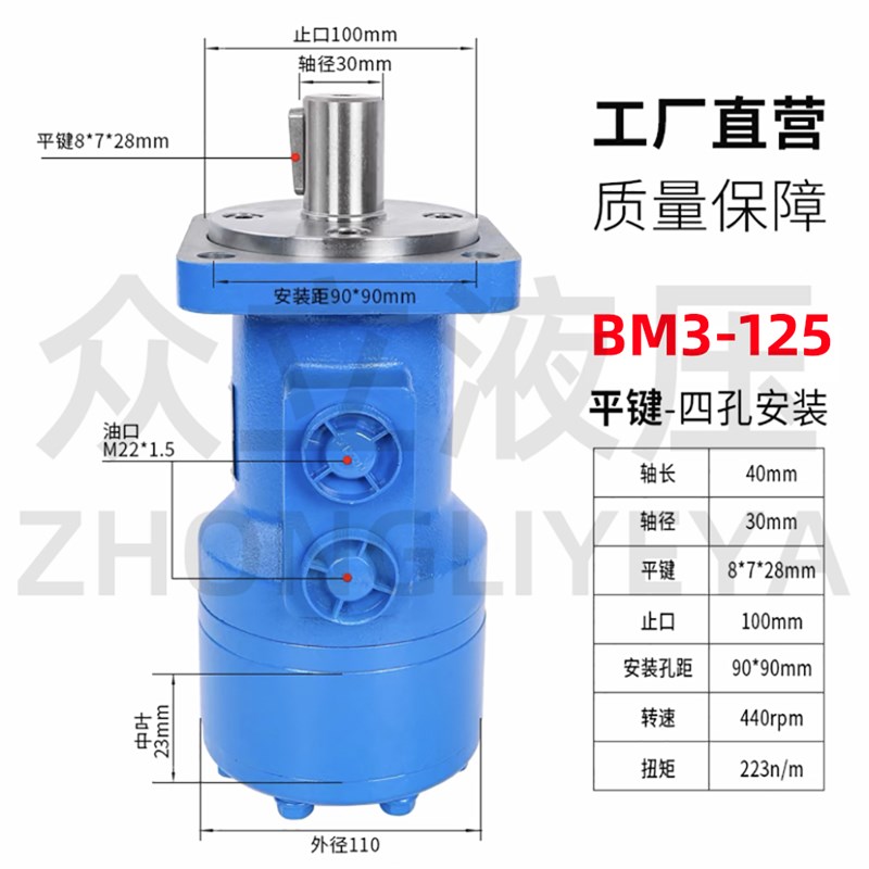 极速新品液压马达BM3-400/1v60/20z0/250/315吊车卷扬机 低转速大