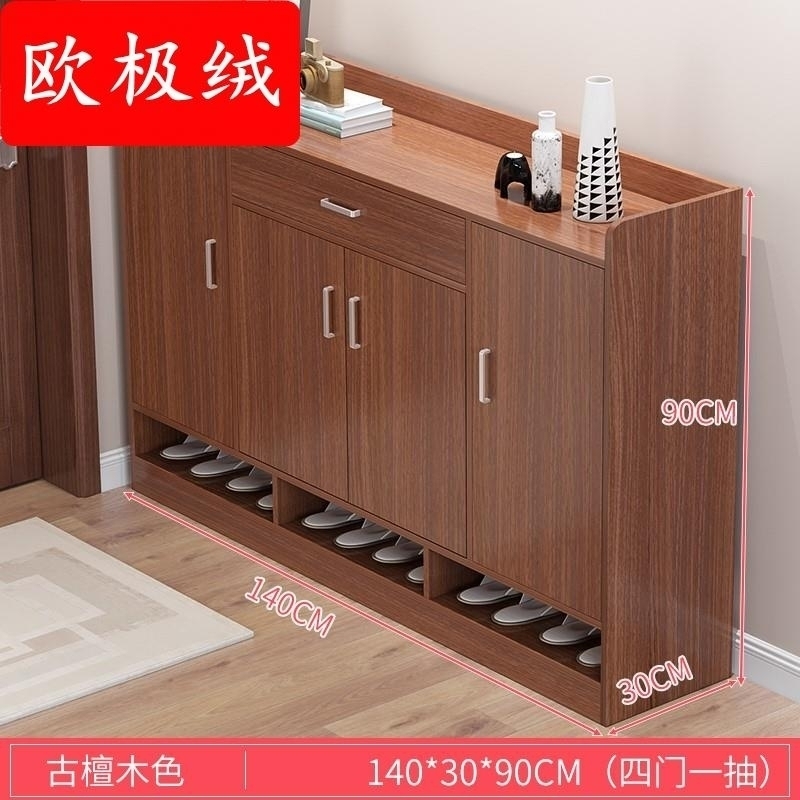 极速新品简易玄关鞋柜家mu用门口省空间拉门式实木宿舍阳台多层收