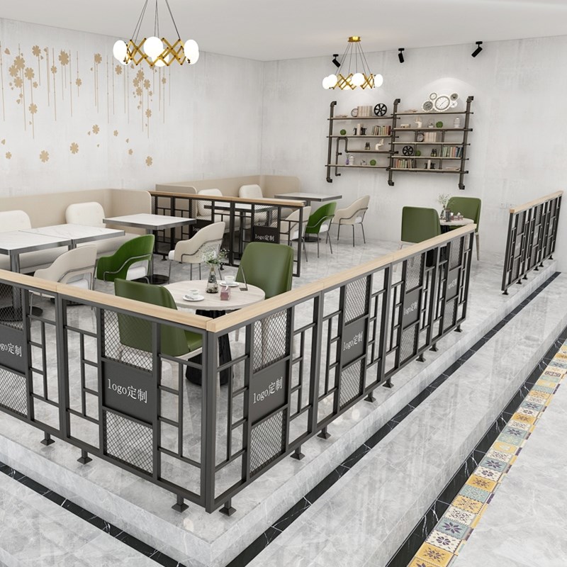 极速新品饭厅h屏风装饰火锅店卡座隔断铁艺围栏饭店隔S栏栅栏矮隔