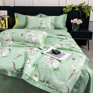 觉西施家纺官方旗舰店水洗天丝夏凉被四件套夏季裸睡凉感冰丝夏被