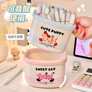 腊肠小狗桌面垃圾桶小号迷你可爱带盖桌上收纳桶办公室卧室纸篓