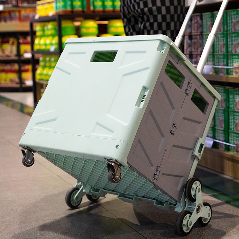 极速Shopping cart climbing stairs grocery cartR folding trol