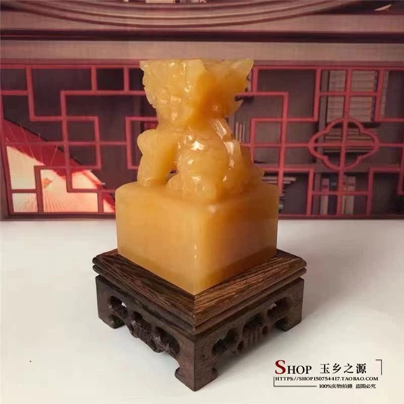 极速天然玉石麒麟印章玉玺摆件家居客厅酒柜电P视柜电视柜创意礼