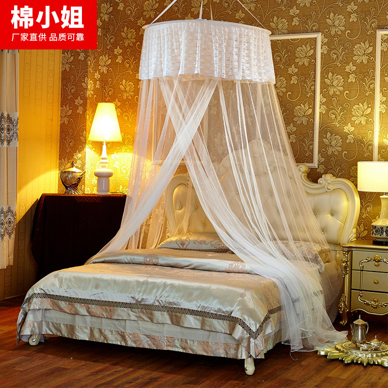 极速悬吊式天花板纹账n吸顶圆顶蚊帐公主风双人家用蚊帐1.5m1.8m2