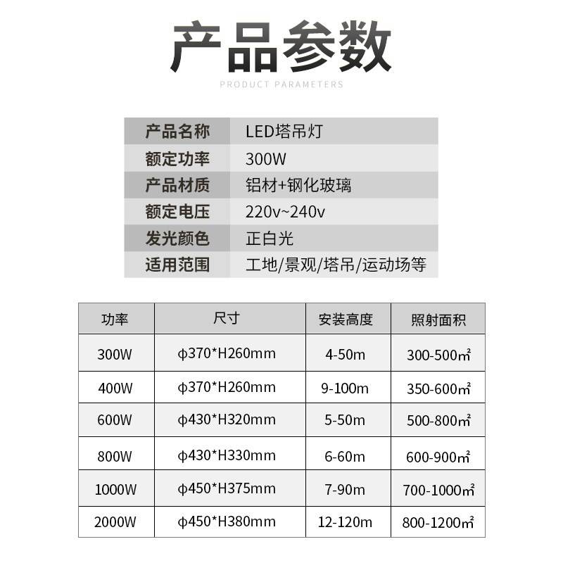极速新品灯2000w户外防t水照明工地工程投D射灯超亮强光探照灯100