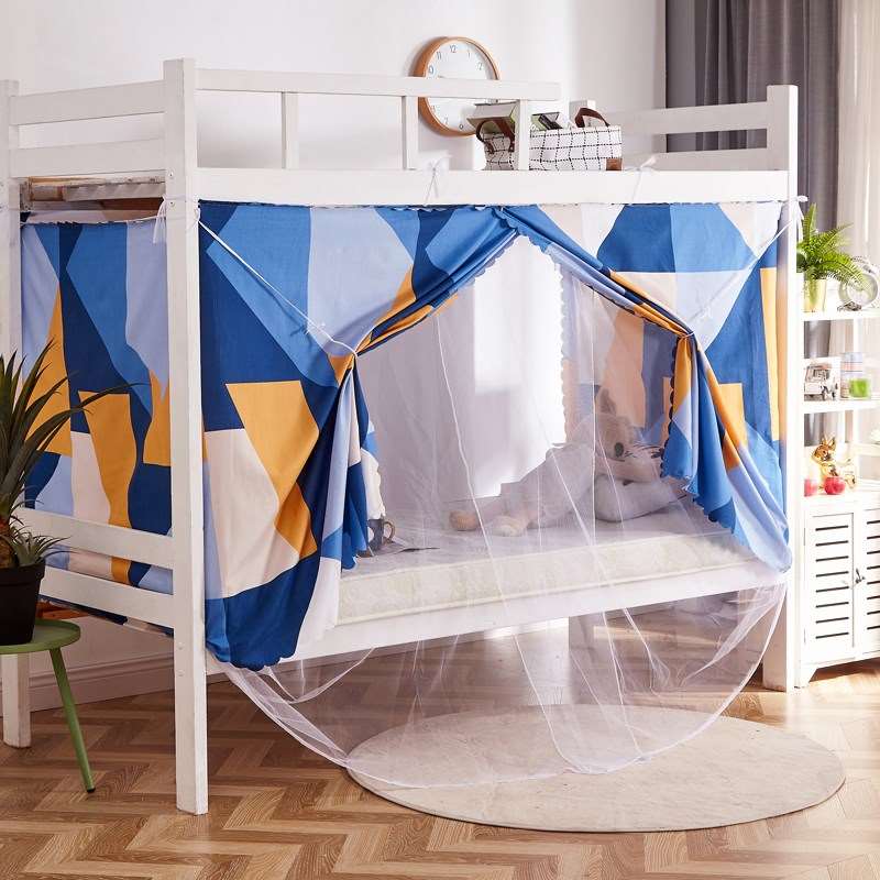 极速学生a宿舍牀帘加蚊帐一体式下铺遮光加密单人下铺帘窗帘寝室