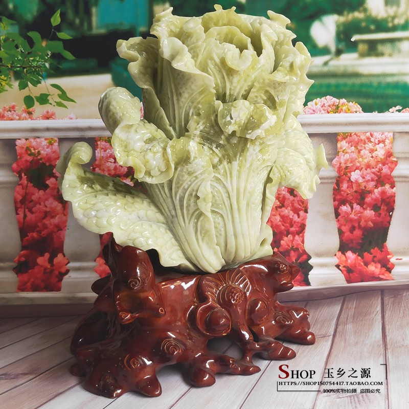 极速天然玉白菜摆件家居玄关客厅办公室桌面酒Q柜电视柜工艺品礼