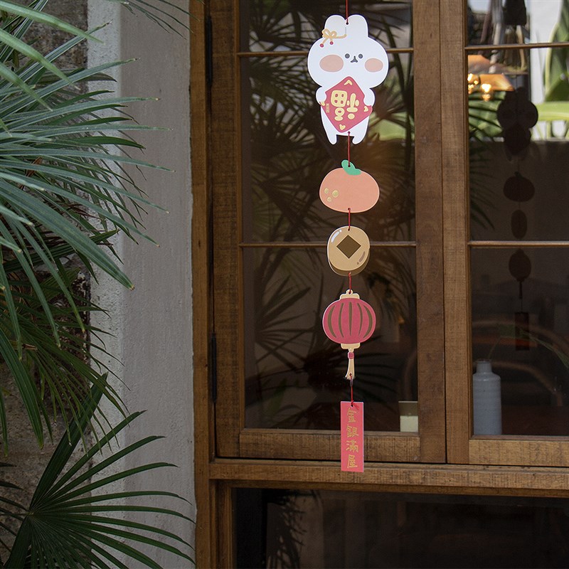 极速UPICK原品生活 农历春节兔年异型中秋纸卡挂饰房间装.饰品 3