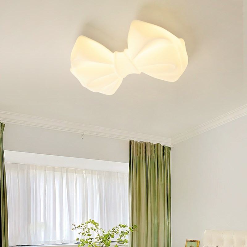 极速奶油风蝴蝶结 主卧室灯现代简约女儿公主儿童U房间灯具护眼吸