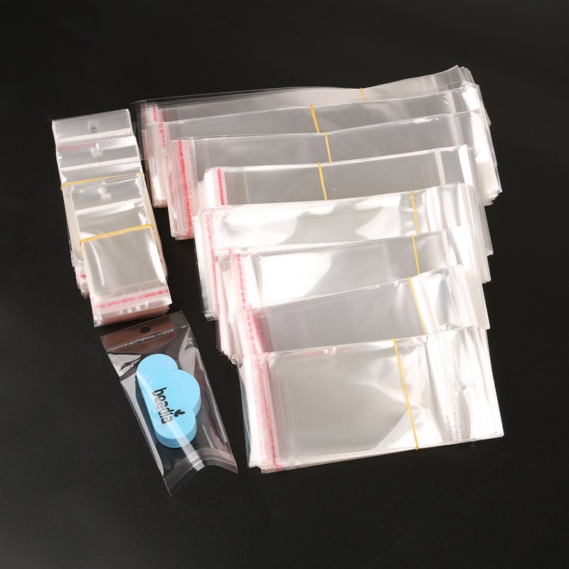极速100Pcs Transparent Self Adhesive Seal OPP PSlastic Cello