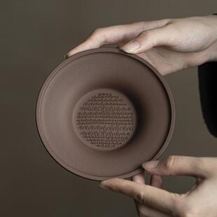 宜兴原矿紫砂哈哈杯笑里藏刀壶承隔热垫茶盘茶杯垫盖碗泡茶壶垫子