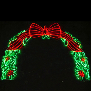 2021新款 饰灯 灯光节梦幻LED灯造型蝴蝶结造型灯光拱门景区亮化装