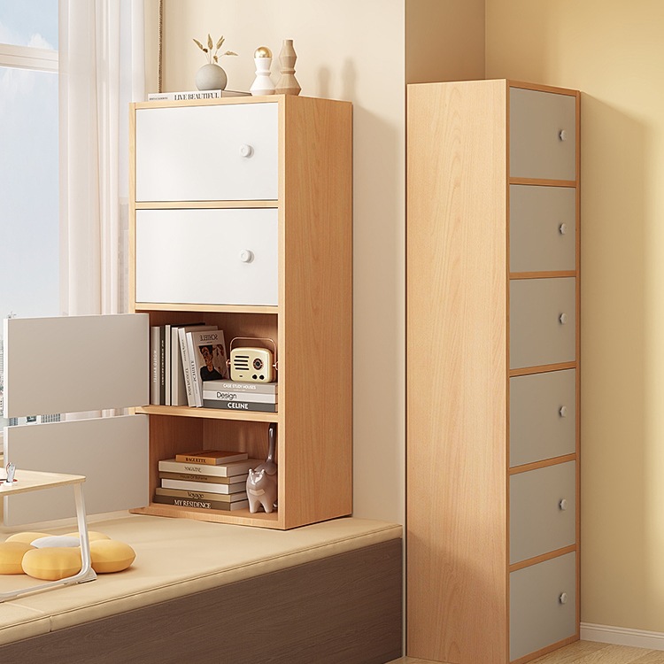 书架置物架落地多层卧室靠墙收纳柜飘窗柜家用转角夹缝格子架书柜