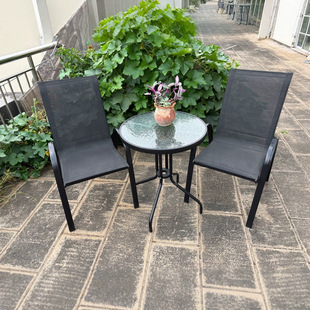 跨境露天别墅花园休闲椅金属框架桌椅套装户外防水防晒防朽木桌椅