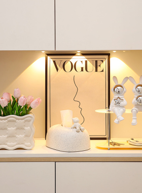 速发奶油风入户玄关酒设装饰品工件收纳轻奢客厅餐边柜摆柜摆艺品