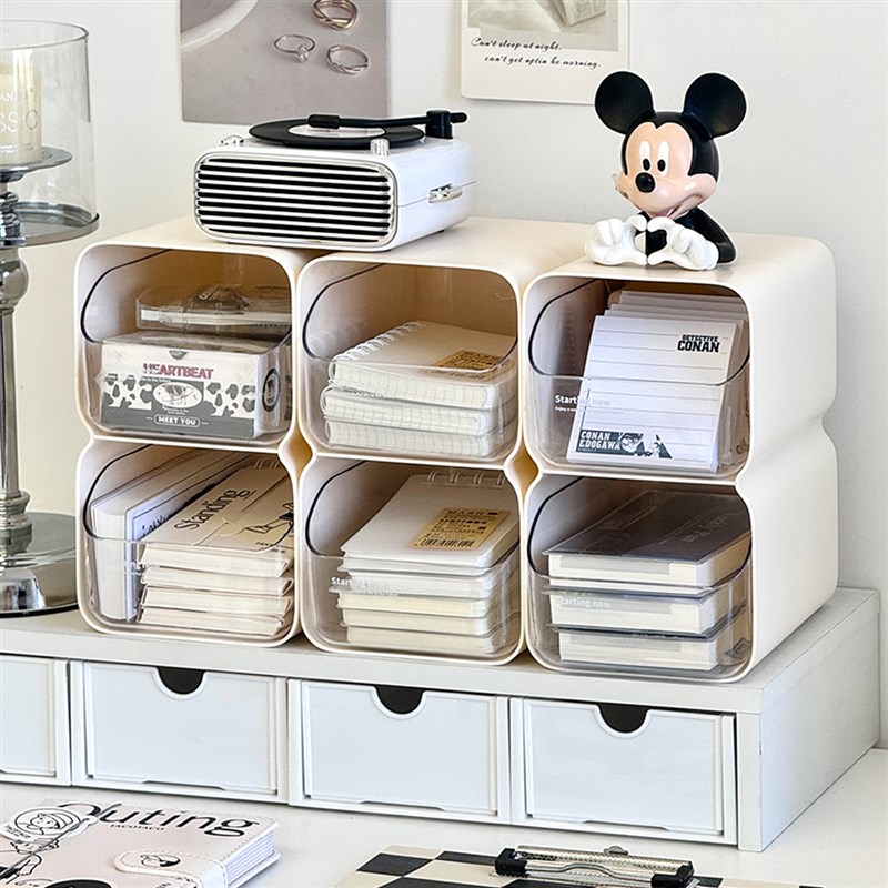 速发宿舍学生文纳盒多功能双层置物架抽屉式书桌收具办公室杂物储