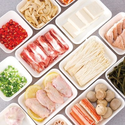 速发料理托盘家用厨房塑料备菜式火锅配菜盘色约白简蘸料日盘小号