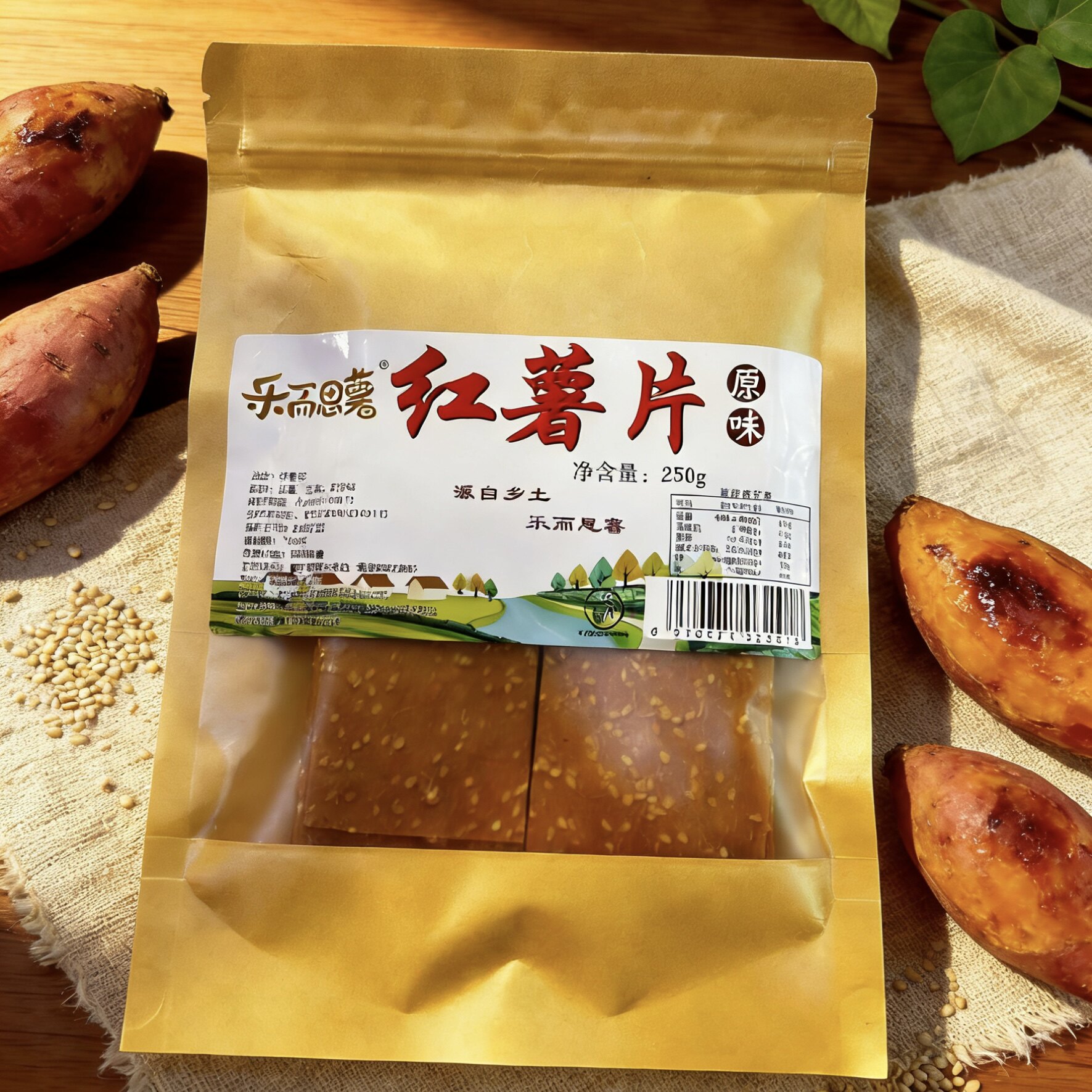 湖南特产 乐而思薯 红薯片 原味 250g/袋
