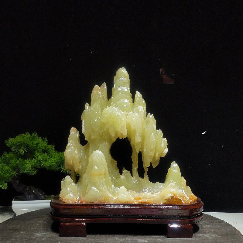 奇石阿富汗玉靠山石古青玉造型石头客厅装饰摆件工艺品鱼缸盆景石,家居饰品,桌面摆件,淘宝优惠券,粉丝福利购,淘宝优惠卷