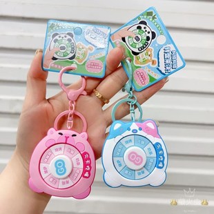 答案转盘创意卡通可爱小猫电子发声钥匙扣挂件之盘钥匙链书包挂饰