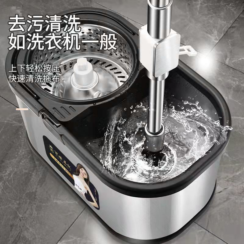 2023新款旋转拖把桶杆双v驱甩乾脱水家用一拖净自动地拖墩布通用