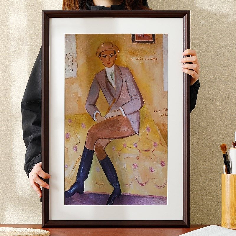 实木中式画框空框装裱木质大相框定制a4A3外框高级感8k开边框挂墙