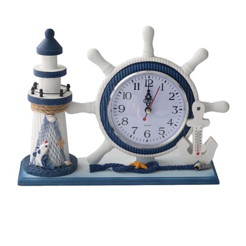 地中海钟表创意时钟n摆台摆放式桌面摆件客厅卧室静音家用台式座