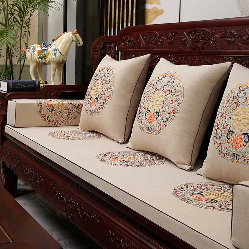红木沙发坐垫中式沙发垫实木家具罗汉床飘窗垫套罩乳胶座椅垫定制