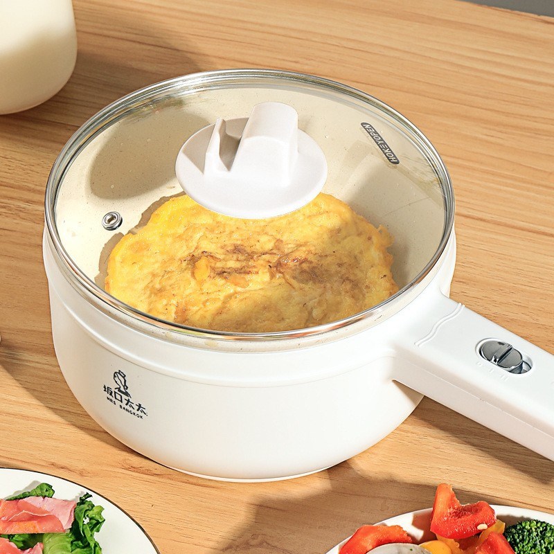 坂口太太电煮锅多功能学t生宿舍锅家用小煮面锅料理锅1.8L电锅