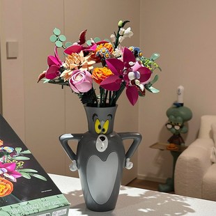 【提升幸福感家居好物】汤姆猫花瓶猫和老鼠摆件客厅插花桌面布置