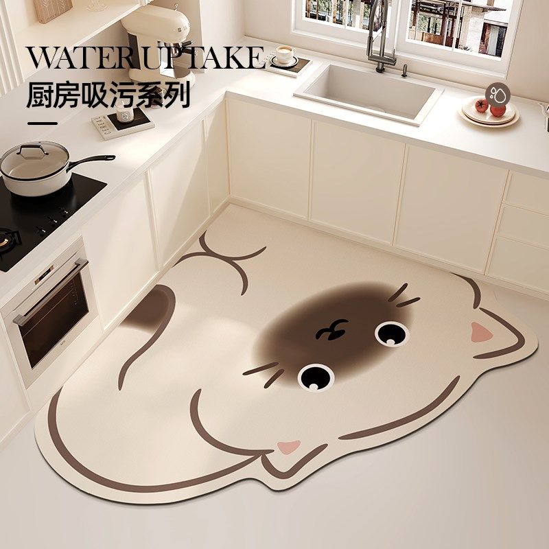 厨房专用地垫厨房垫家用卡通地毯吸油吸水耐脏防滑吸水垫进门地垫,居家布艺,厨房地垫,淘宝优惠券,粉丝福利购,淘宝优惠卷