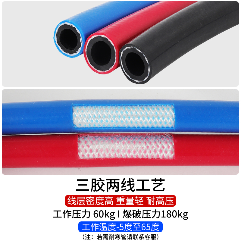 空压机高压气管软管汽修气动气泵风炮管喷L漆耐油防冻防爆氧气乙