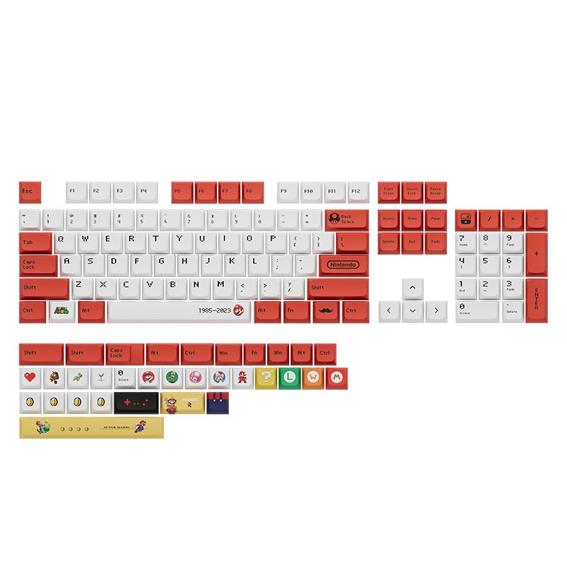 个性主题键帽类xda高度pbt马里奥可爱风C61 68 75 87 98 104配列