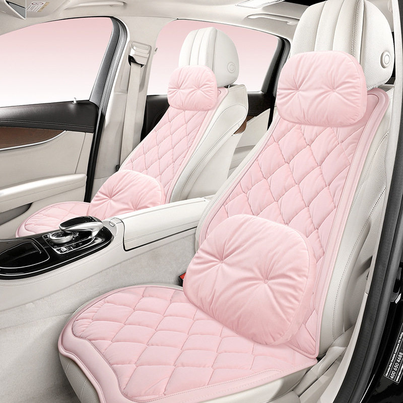汽车坐垫冬季毛绒布座垫车载座椅垫内饰品感装饰保暖座套简约