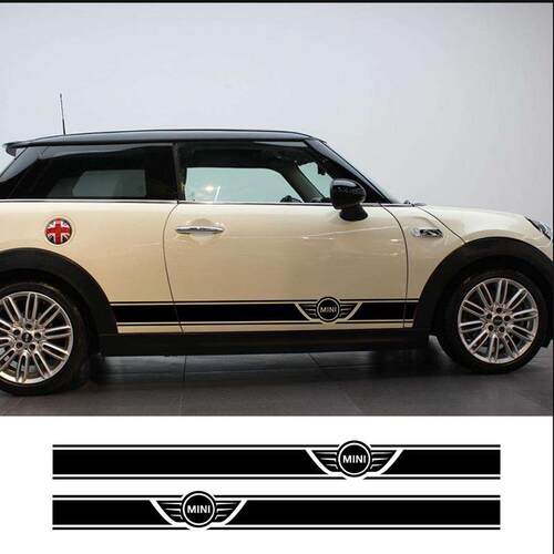 适用于宝马mini Cooper R56R55拉花F55F56全系汽车侧裙车身贴纸