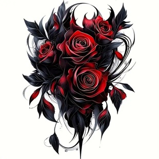 汽车无痕车贴纸黑暗玫瑰花热卖爆款防水防晒遮挡划痕摩托车电动车