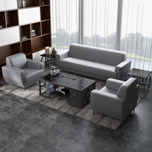 办公沙发茶几组合商务接待室会客三人单人小型简约现代办公室沙发