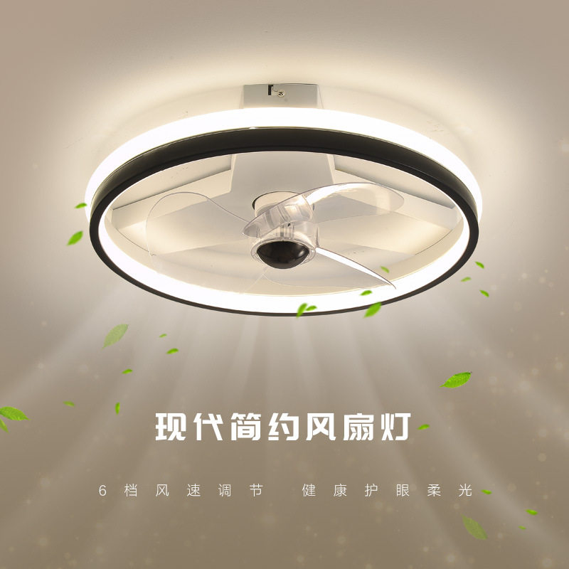 吸顶风扇灯2024年新款创意简约卧室灯带电扇房间灯餐厅灯中山工厂图片